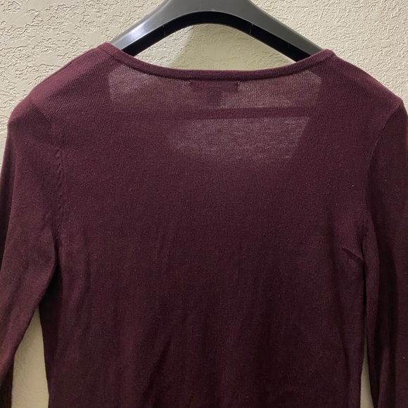 New York & Company Long Sleeve Cardigan Burgundy - Picture 7 of 8